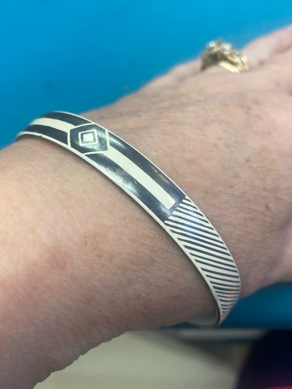 Vintage Michaela Frey Bracelet with Black Inlay